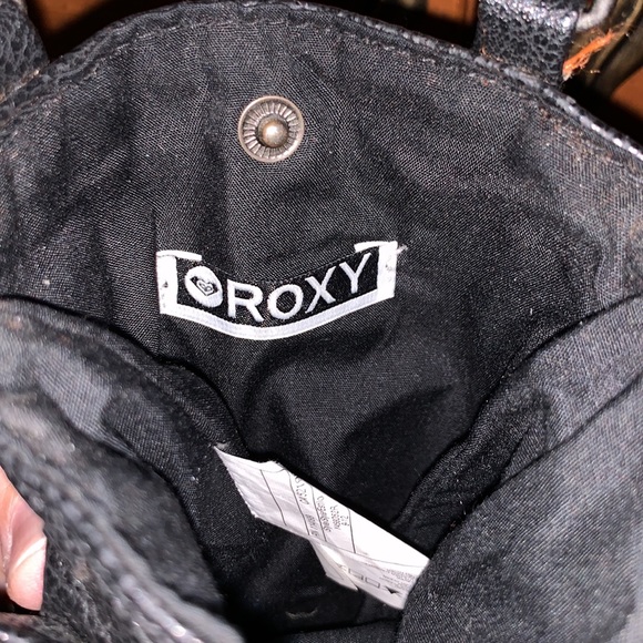 Roxy Mini Black Pleather Messenger Gameday Tote Purse - Picture 6 of 9